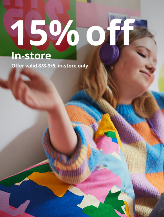 15% off in-store for students and teachers