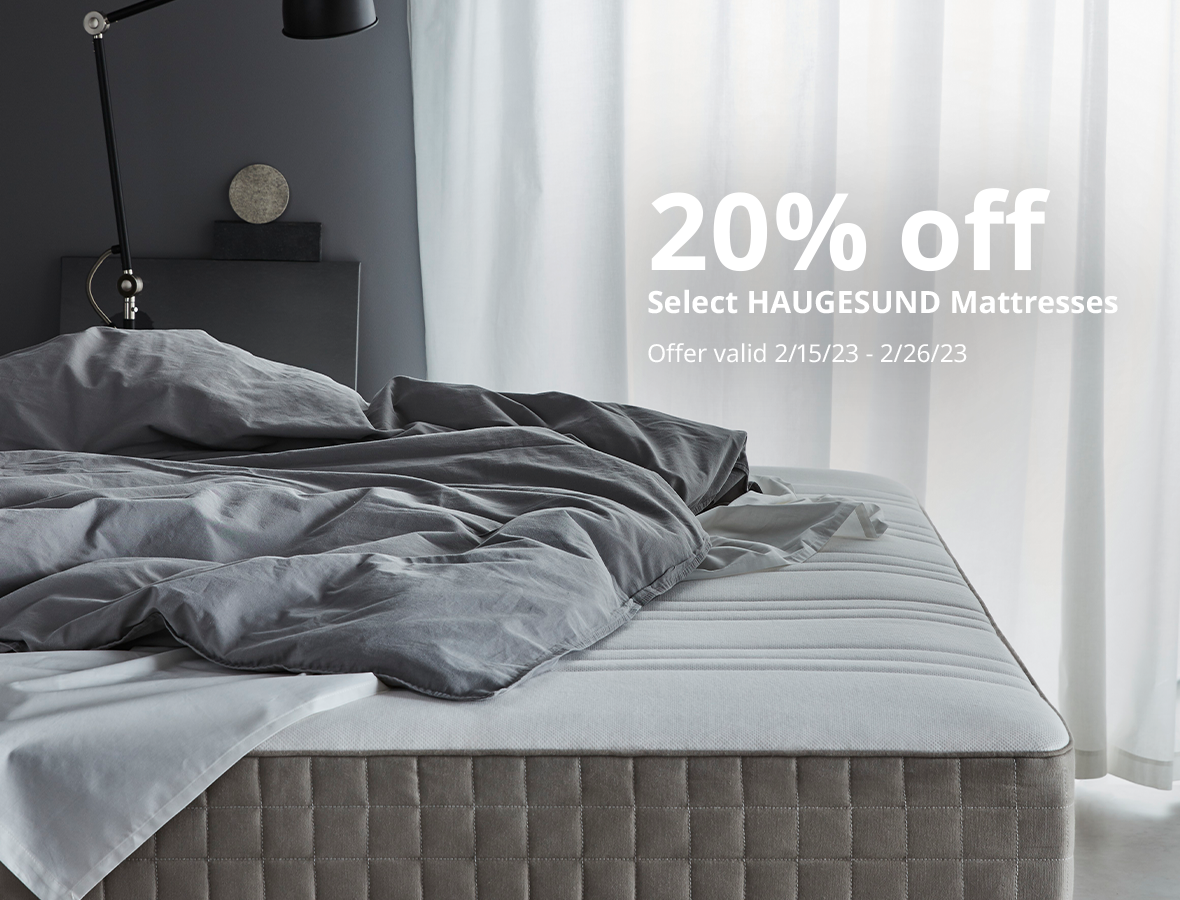 20% off select HAUGESUND mattresses 2/15/23 - 2/26/23