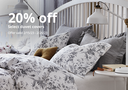 20% off select duvet covers 2/15/23 - 2/26/23