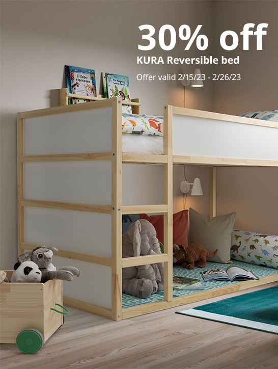 30% off KURA Reversible bed offer valid 2/15/23 - 2/26/23